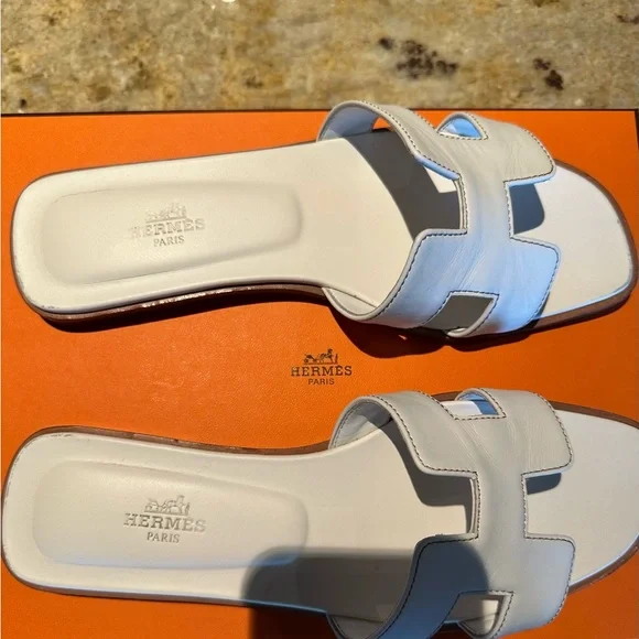 Hermes white Oran Sandal - Picture 3 of 8